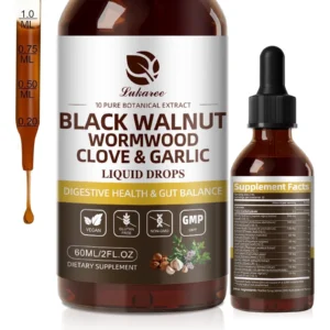 Black Walnut Wormwood Tincture with Oregano Garlic & Berberine for Rapid Gut Cleanse & Digestive Health (98% Absorption)